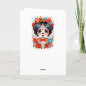 🌹 Flor y Calavera: Eerbetoon aan Dia de Muertos � Feestdagen Kaart (Achterkant)