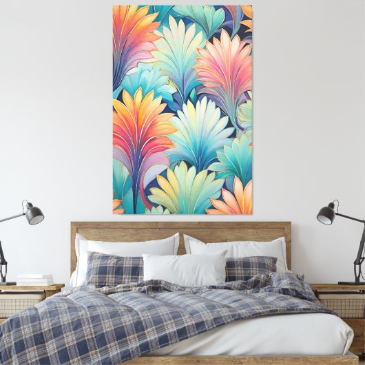 Flora 1 Floral Pastel Canvas Print (Insitu (Slaapkamer))