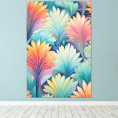 Flora 1 Floral Pastel Canvas Print (Insitu (Houten vloer))