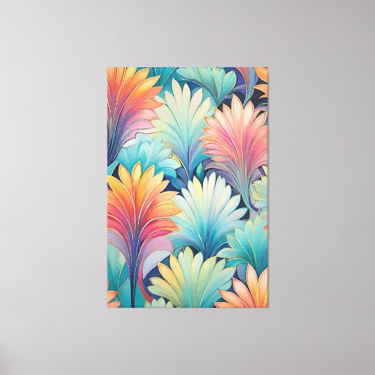 Flora 1 Floral Pastel Canvas Print (Voorkant)