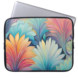 Flora 1 Floral Pastel Laptop Hoesje Laptop Sleeve