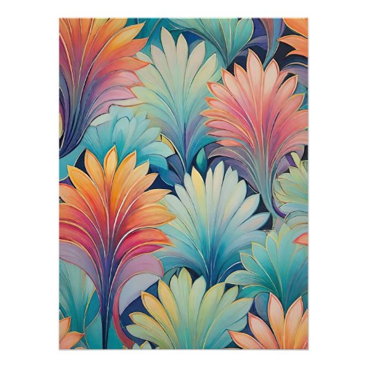 Flora 1 Floral Pastel Poster (Voorkant)