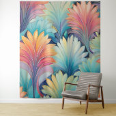 Flora 1 Floral Pastel Tapestry Wandkleed (In situ)