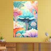 Flora 2 Floral Pastel Canvas Print (Insitu (Woonkamer))