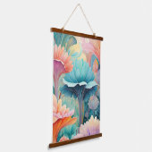 Flora 2 Floral Pastel Hangend Wandkleed (Gebogen)
