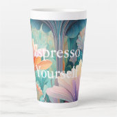 Flora 2 Floral Pastel Latte Mok (Voorkant)