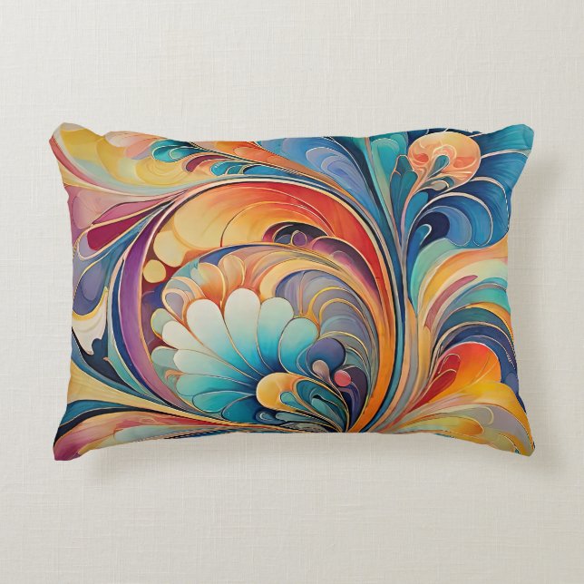 Flora 3 Floral Pastel Accent Pillow Accent Kussen (Voorkant)