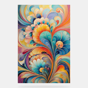 Flora 3 Floral Pastel Acryl Teken Bord
