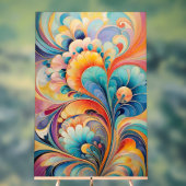 Flora 3 Floral Pastel Acryl Teken Bord (Neutraal)