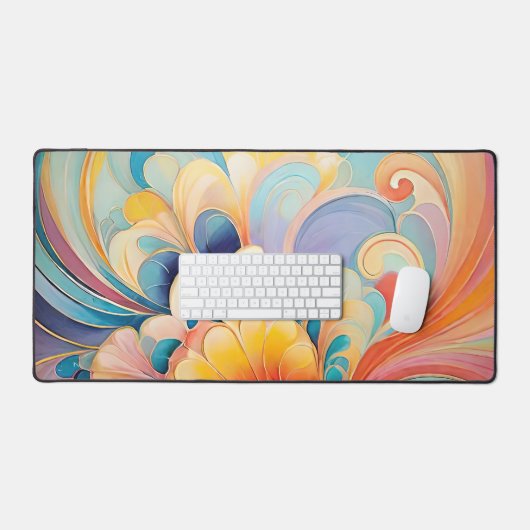 Flora 3 Floral Pastel Desk Mat (Keyboard & Muis)
