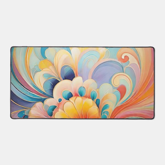 Flora 3 Floral Pastel Desk Mat (Voorkant)
