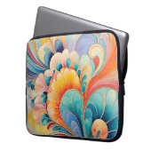 Flora 3 Floral Pastel Laptop Hoesje Sleeve (Voorkant Links)
