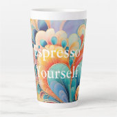 Flora 3 Floral Pastel Latte Mok (Voorkant)