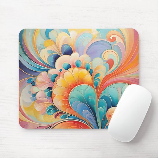 Flora 3 Floral Pastel Muismat (Met muis)