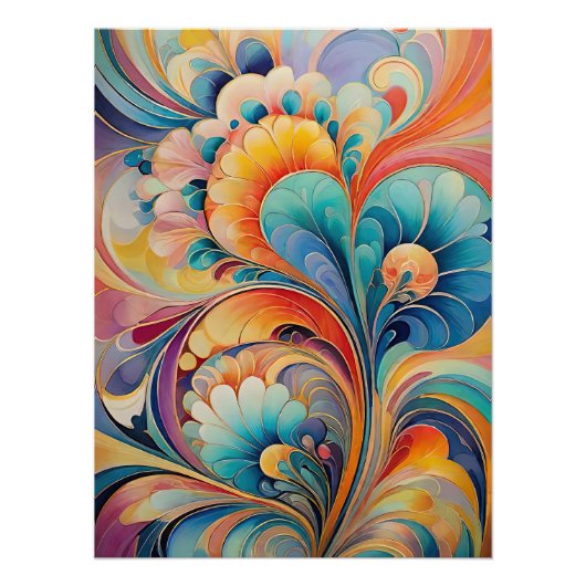 Flora 3 Floral Pastel Poster (Voorkant)