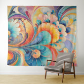 Flora 3 Floral Pastel Tapijt Wandkleed (In Situ (horizontaal))