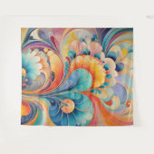 Flora 3 Floral Pastel Tapijt Wandkleed (Voorkant (horizontaal))