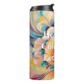 Flora 3 Floral Pastel Thermal Tumbler Thermosbeker (Gedraaid links)