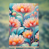 Flora 4 Floral Pastel Acryl Teken Bord (Neutraal)