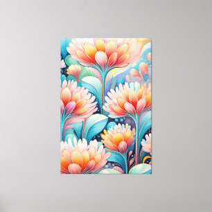 Flora 4 Floral Pastel Canvas Print