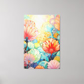 Flora 5 Floral Pastel Canvas Print (Voorkant)