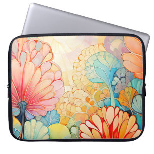 Flora 5 Floral Pastel Laptop Hoesje Sleeve