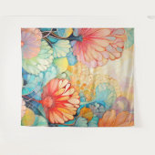 Flora 5 Floral Pastel Tapijt Wandkleed (Voorkant (horizontaal))