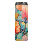 Flora 5 Floral Pastel Thermal Tumbler Thermosbeker (Achterkant)