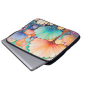 Flora 6 Floral Pastel Laptop Hoesje Sleeve (Voorkant onderkant)