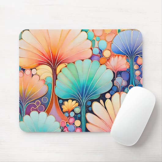 Flora 6 Floral Pastel Muismat (Met muis)