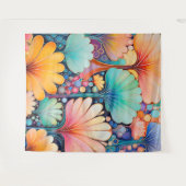 Flora 6 Floral Pastel Tapestry Wandkleed (Voorkant (horizontaal))