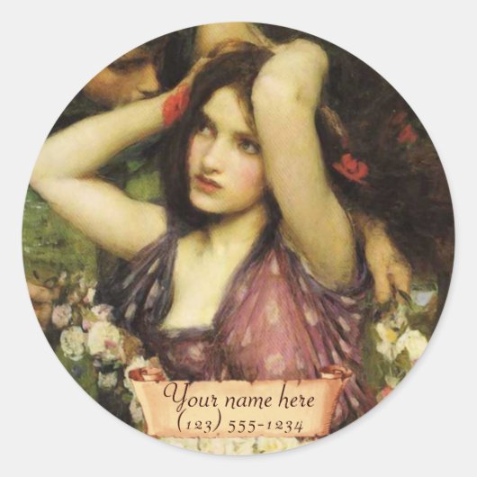 "Flora and the Zephyrs" Pre-Raphaelite Bladwijzer Ronde Sticker (Voorkant)