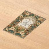 Flora Art Nouveau bruiloft Acryl Uitnodigingen (Laagn)