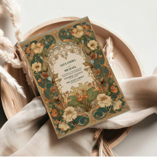 Flora  Art Nouveau bruiloft Acryl Uitnodigingen