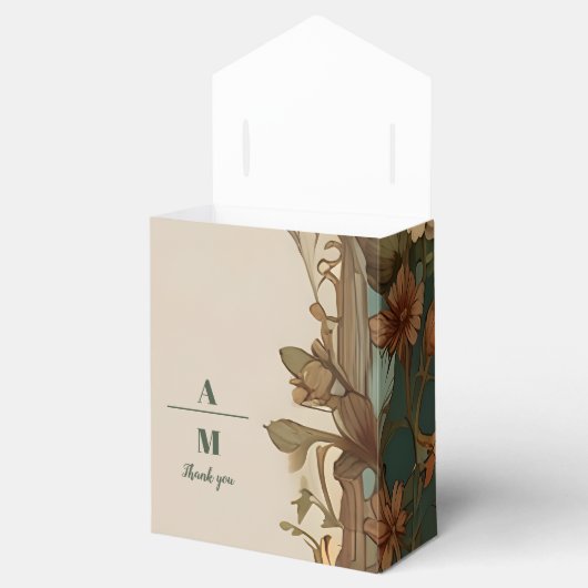 Flora  Art Nouveau bruiloft Bedankdoosjes (Geopend)