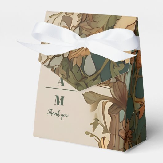 Flora  Art Nouveau bruiloft Bedankdoosjes (Voorkant Zijde)