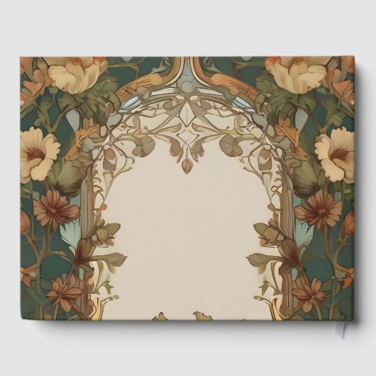 Flora Art Nouveau bruiloft Gastenboek (Achterkant)
