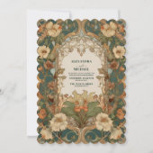 Flora  Art Nouveau bruiloft Kaart (Voorkant)