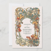 Flora  Art Nouveau bruiloft Kaart (Voorkant)