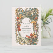 Flora  Art Nouveau bruiloft Kaart (Staand voorkant)
