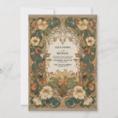 Flora  Art Nouveau bruiloft Kaart (Voorkant)