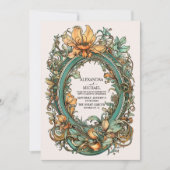 Flora  Art Nouveau bruiloft Kaart (Voorkant)