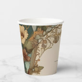 Flora  Art Nouveau bruiloft Papieren Bekers (Voorkant)