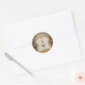 Flora Art Nouveau bruiloft Ronde Sticker (Envelop)