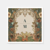 Flora  Art Nouveau bruiloft Servet (Voorkant)