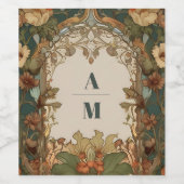 Flora  Art Nouveau bruiloft Wijn Etiket (Enkel label)