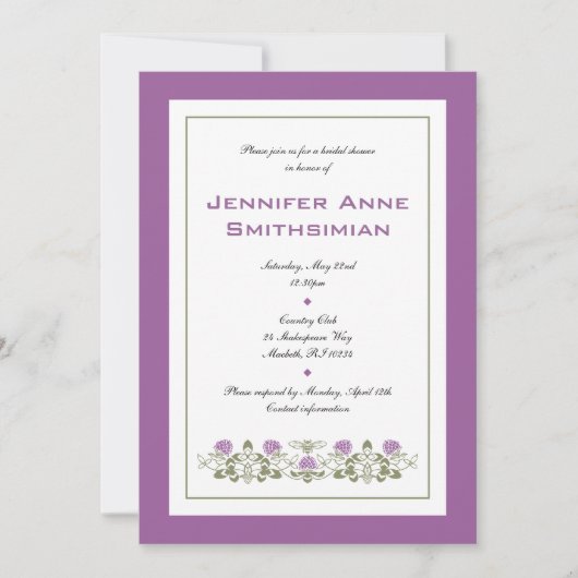 Flora Bee Bridal Shower Kaart (Voorkant)