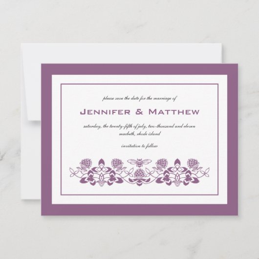 Flora Bee Save the Date Aankondiging (Voorkant)