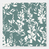 Flora behang in turquoise en wit  (Voorkant)