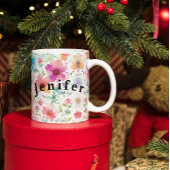 Flora Bloemen Waterverf Vector Witte Koffie Mok